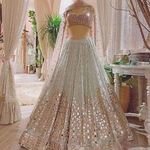 LATEST DESIGNER HEAVY FOX GEORGATTE EMBROIODERY FOIL MIRROR WORK LEHENGA CHOLI