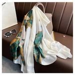 2022 Autumn New Style Big Size Silk Scarf 180 * 90 Fashion Woman Polyester Scarf Shawls Factories China
