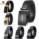 Factory Selling Luxury Men's Business Ratchet Belt Adjustable Automatic Buckle Custom Logo Genuine Cowhide Leather Belt for Men
