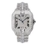 2024 Square Watch for Men Luxury Diamond Wristwatch Waterproof Quartz Mens Watches
