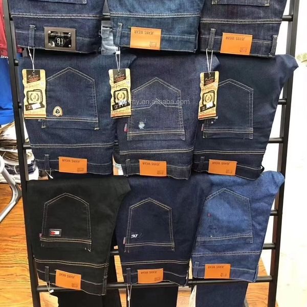Vintage High Quality Men's Jeans Classic Casual Skinny Stretch Denim Mid Waist Print Pattern Medium Wash Knitted ODM Spring