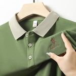 Wholesale Summer Business Color Matching Summer T-shirt Men Short Sleeve Tshirts Turn-down Collar Golf Shirt