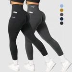 Women Workout Compression Butt Lift Tights Sports High Waist Tummy Control Pants Gym Athletic Yoga Leggings With Side Pockets
