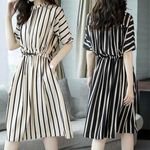 Streak Casual Dresses Lightweight Midi Dress Slim-fit Women's Dresses