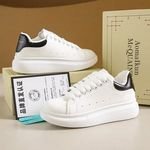 2024 New Spring All-Match Sports Casual Sneakers for Men Women MC White Leather Height Increasing Thick Sole Slip-On Breathable
