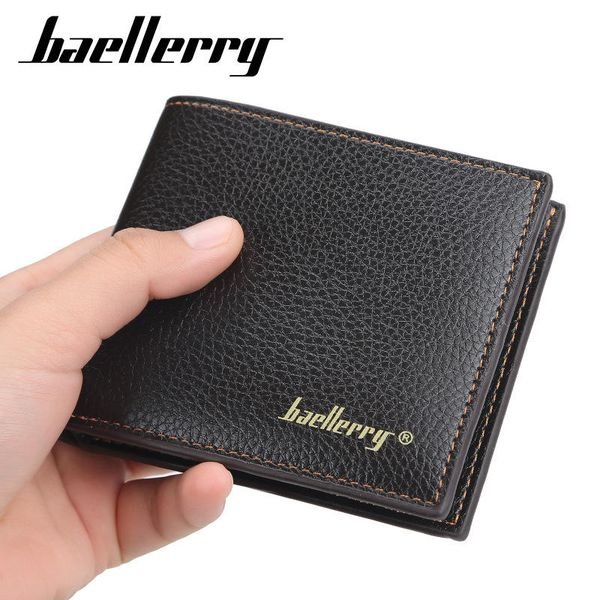 Baellerry Leisure Style Slim Mens Wallet Coin Pocket Vertical PU Leather Gents Wallet