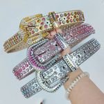 Wholesale Custom Rhinestone Belt Colorful Bling Bling Leather Belt Professional Supplier Diamonds Rhinestone