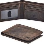 Ultra Strong Stitching Extra Capacity with 2 ID Windows Wallet Money Bag Solid Color Top Grain Leather Wallet for Men