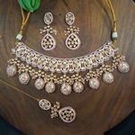 Traditional Indian White and Pink Kundan American Diamond and Pearls Head Jewelry Design for Wedding at Lowest Price