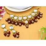 Jewellery Set Best Quality Kundan Stone Small Beads Work Indian Traditional Imitation Necklace Set Earrings Dubai Jewelry