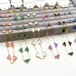 New High Quality Fashion Four Leaf Clover Necklace 10 Flowers Stainless Steel 18K Gold Plated Women Jewelry