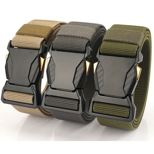Turun Outdoor Tactical Belt No Hole Stretch Elastic Belts for Hunting Hiking Sports With Metal Bucklemilitary Utility Belts
