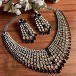 Trending Indian Black Gemstone Necklace -Black Onyx Kundan Necklace -Semiprecious Black Beaded Necklace -Traditional Bohemian -