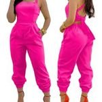 2024 Spring/Summer New Fashionable Casual Suspender Backless Pants Printed High Waist Jumpsuit Women's Set